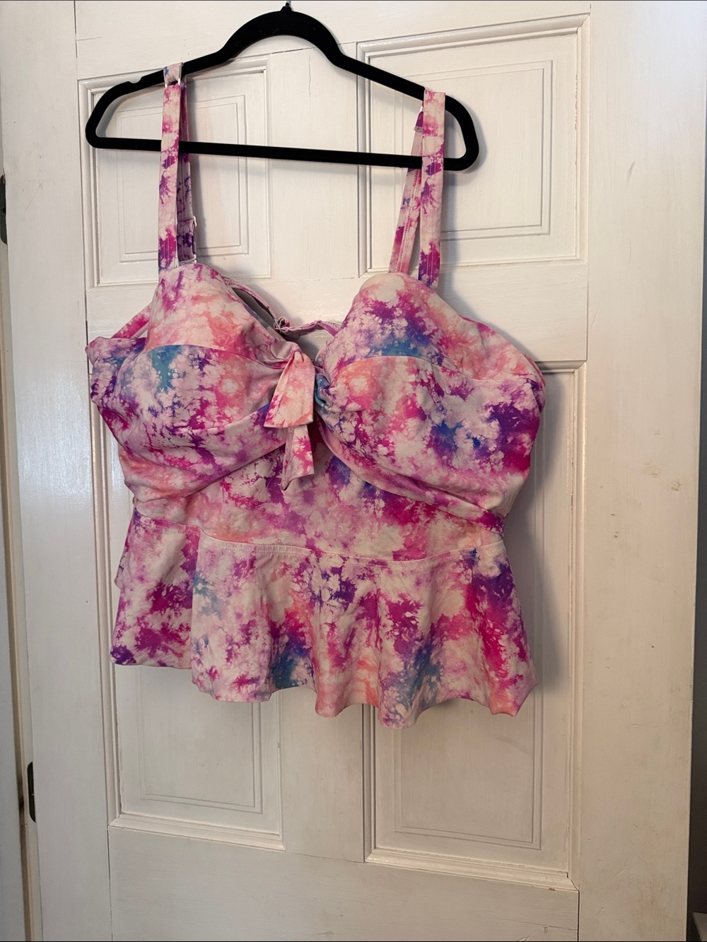 Tie-Dye Peplum Tankini bathing suit